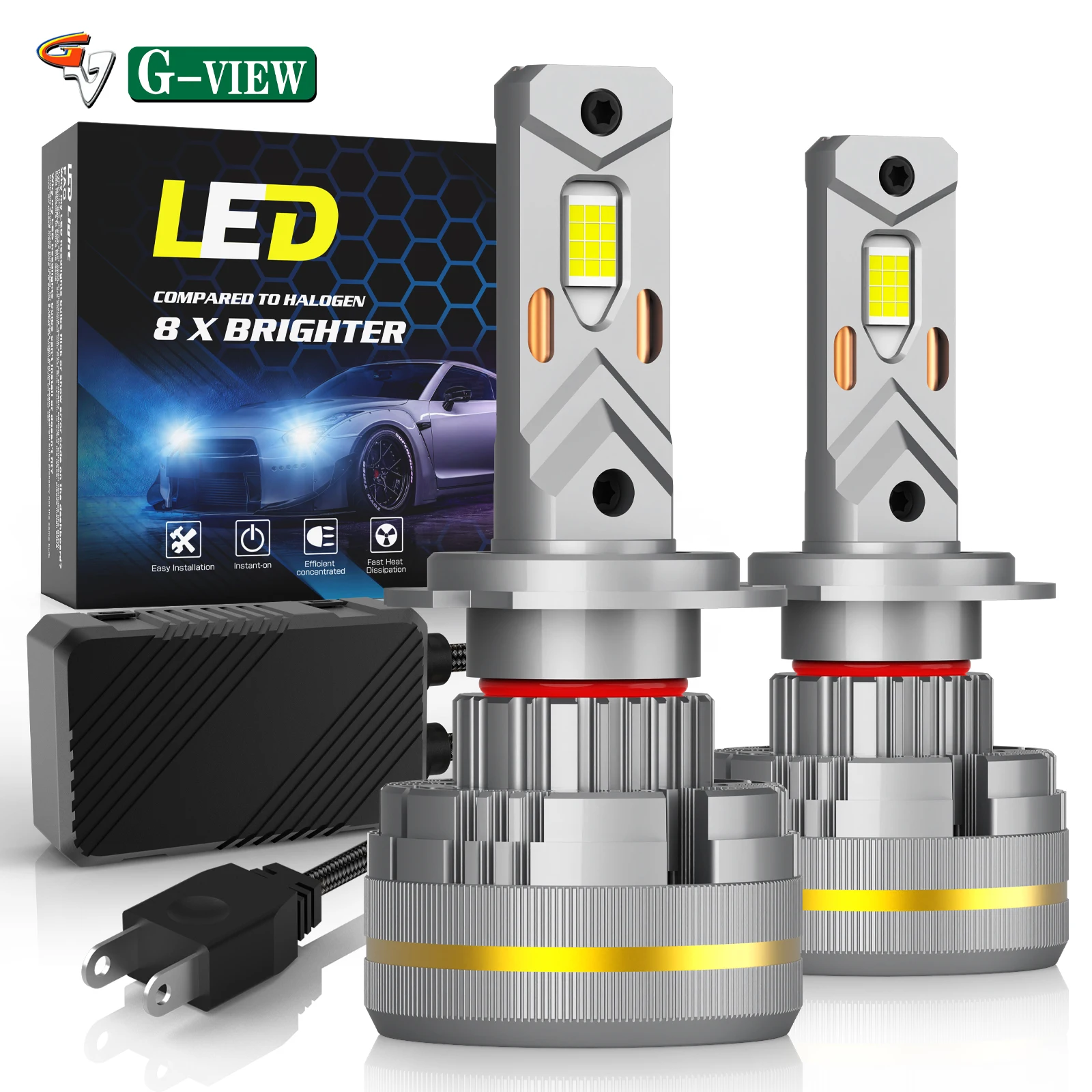 High Power Led H7 200W LED Headlight Super Bright Car Light Bulb 9005 9006 H4 LED Lamp Canbus No Error H1 H8 H11 LED Headlight