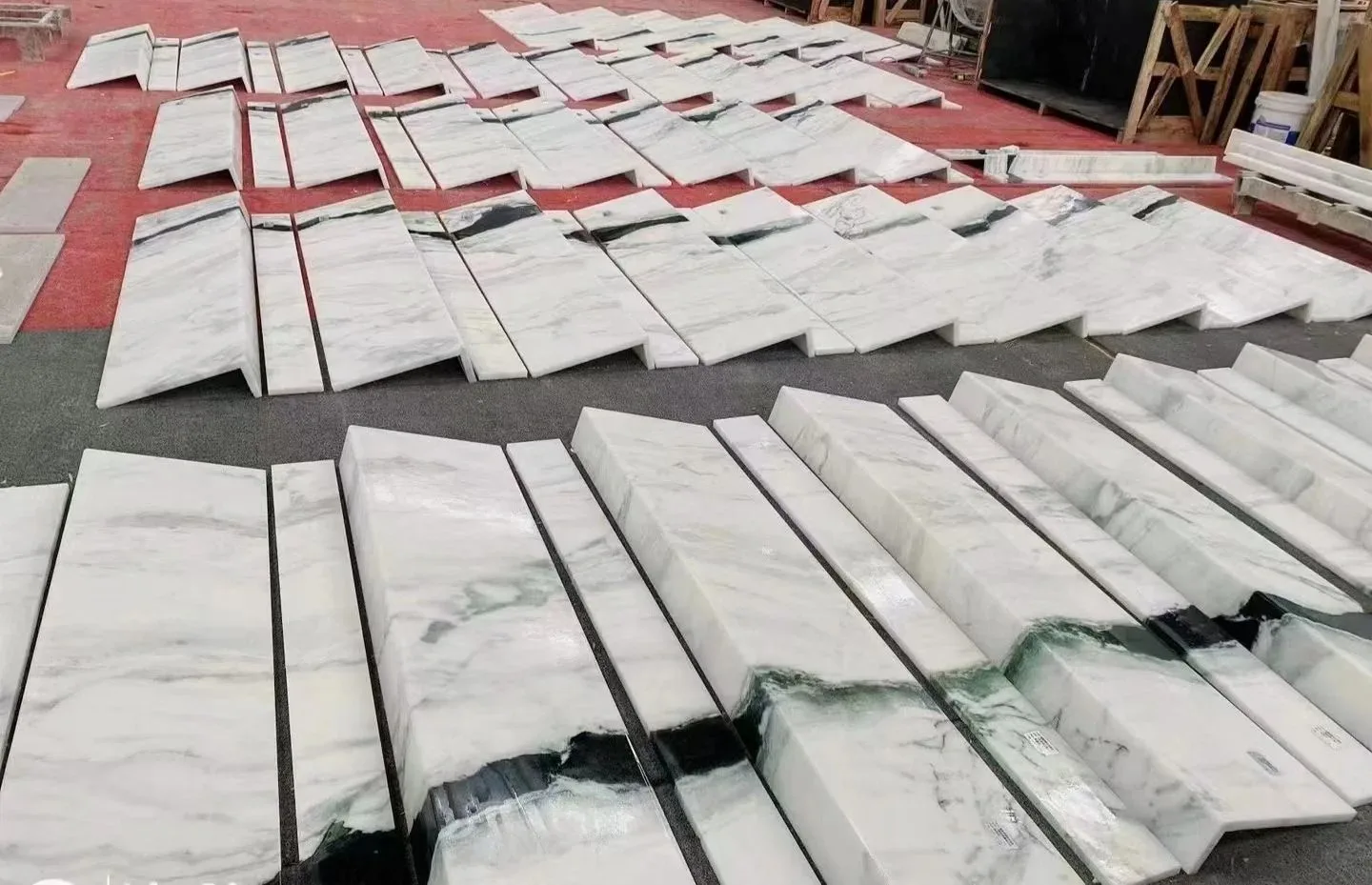 product modern natural panda white marble spiral staircase indoor use rotating straight marble stairs elegant interior design-4