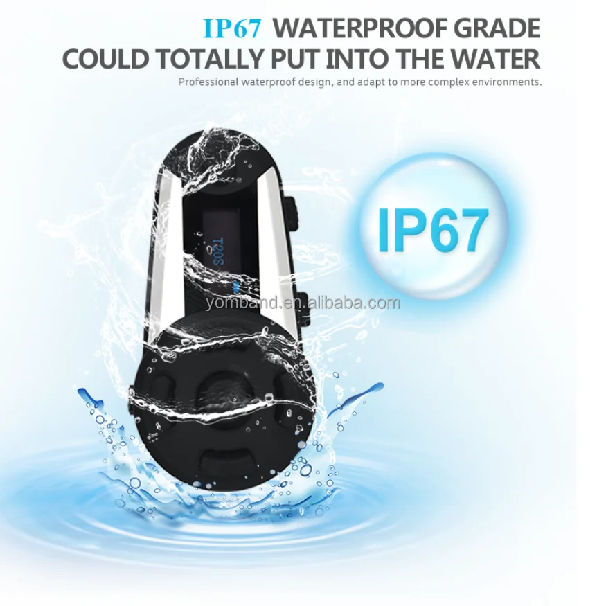 Waterproof 6 Rider Helmet Intercom T20S Upgrade Motorcycle communication Intercom In Motorcycle Parts