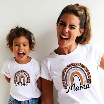 Family Matching Clothing Mommy And Me Outfits Letter Short Sleeve T-shirt Mother And Daughter Clothes