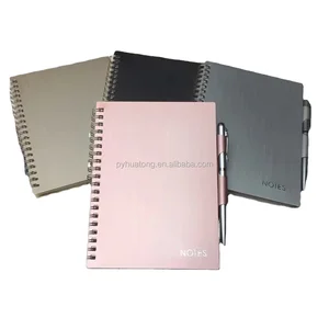 A5 Spiral Notebook With Aluminium Metal Cover Printed Leather Journal Organizer Agenda Journals Writing A4 Size Pen Attached