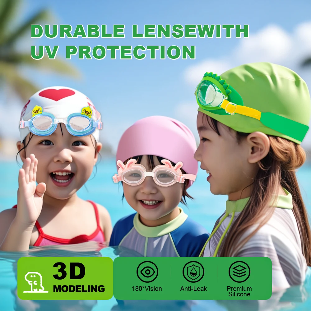 Wholesale Custom Logo Kids Anti-Fog Swimming Goggles HD Waterproof Lenses For Children Competitive Swimmers_voghion.com