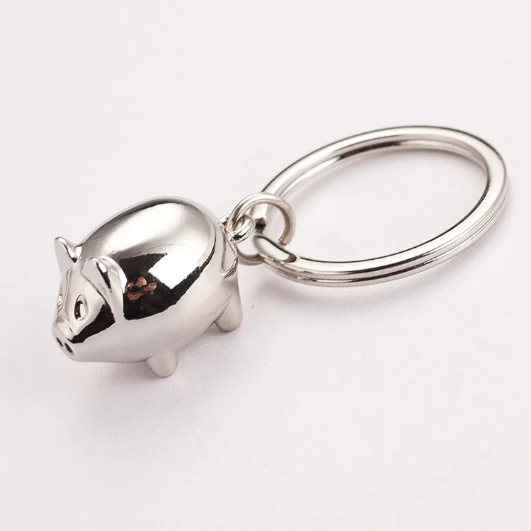Cute Cartoon Little Piggy Mini Metal Keychain Animal-Shaped Pig Collection for Keyring Collection