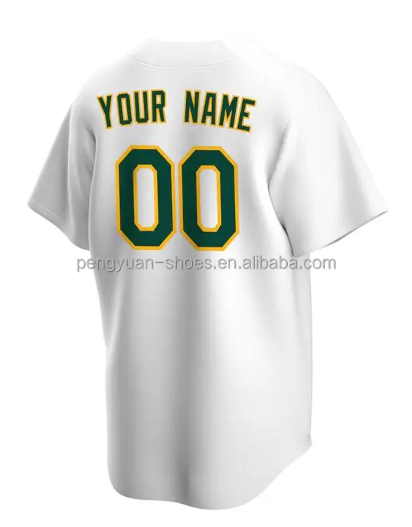 Wholesale Best Quality Stitched Custom Your Name Number Logo Patch Team  Athletics Style Embroidered American Baseball Jersey From m.