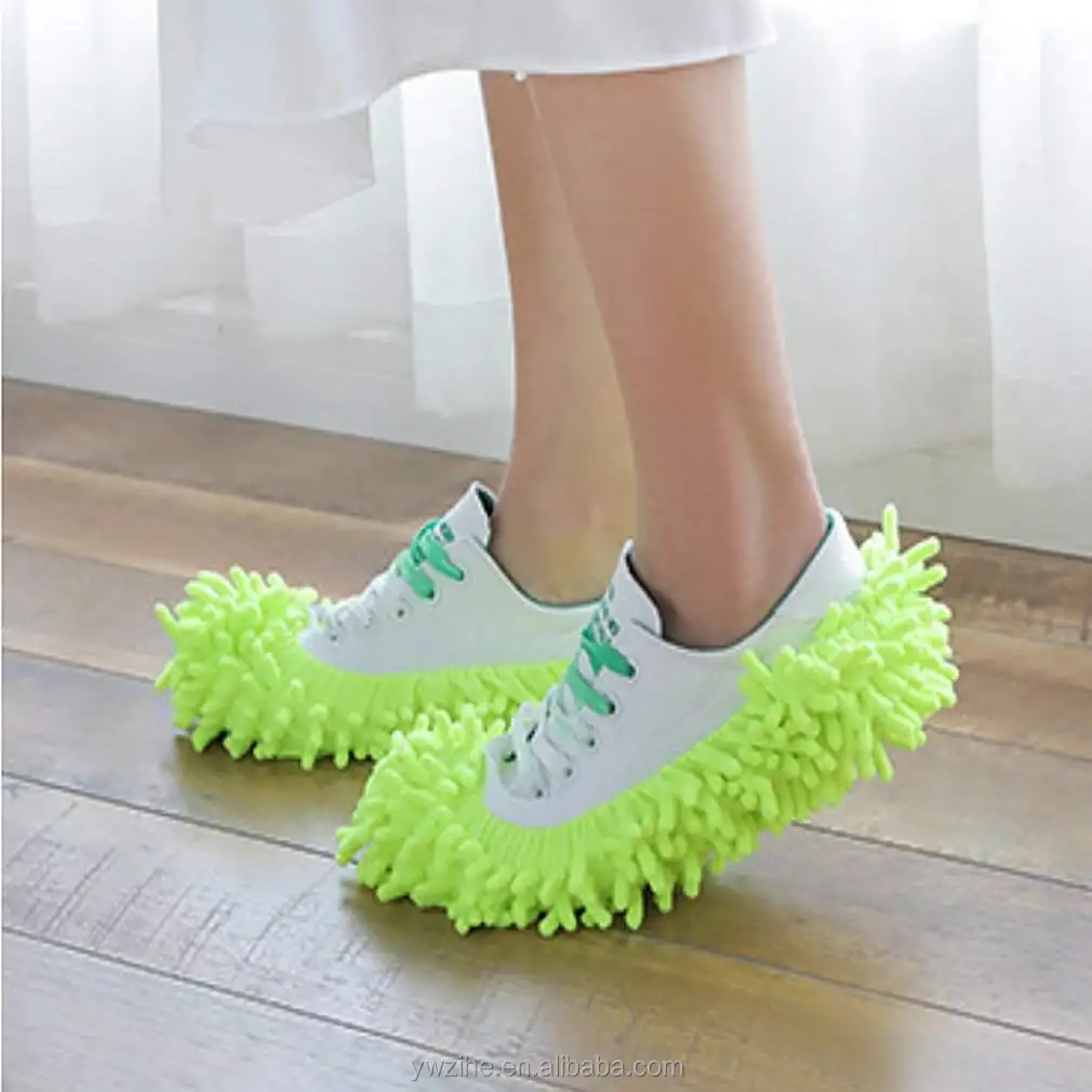 5 pcs Washable Dust Mop Slippers Shoes Cover Soft Washable Reusable  Microfiber Cleaning Mop Slippers Floor Dust Hair Cleaners Multi-Function  Cleaning