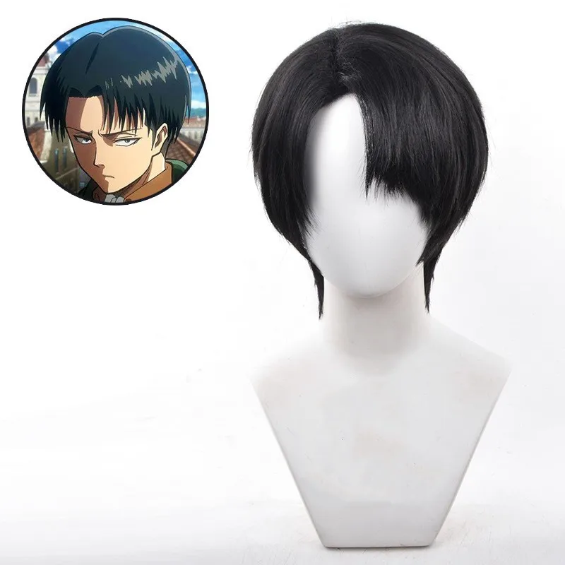 Wholesale Levi Ackerman Wig Cosplay 30cm Short Black Straight Attack on  Titan Anime Peluca Synthetic Halloween Party Hair Wig