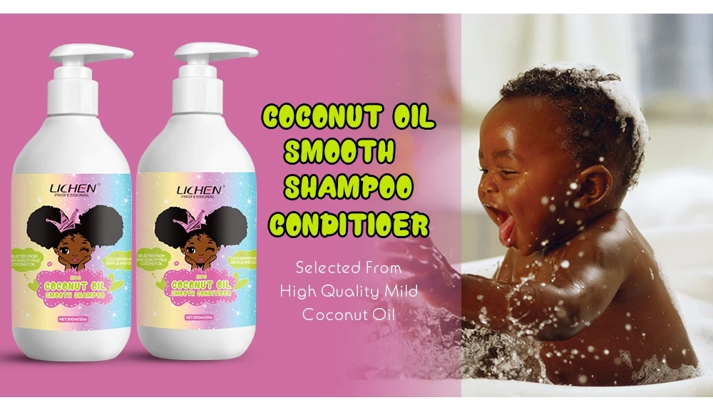 Private Label Wholesale Kids Hair Care Set Custom Curly Black Kids Hair