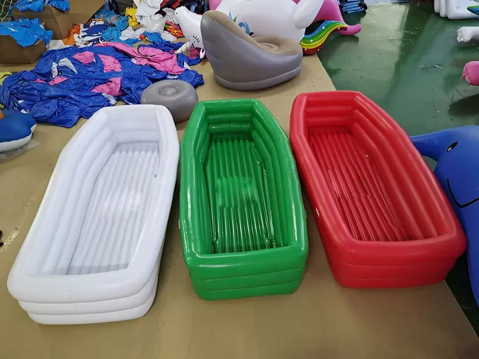 Custom PVC Inflatable Coffin Swimming Pool Float Quality Advertising Inflatables Product