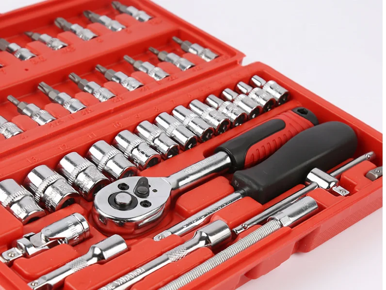 Multi-function Oem Red/black Household Hand Car Tools Bike Repair Tool Set Box Mechanic Automotive Tools for Sale