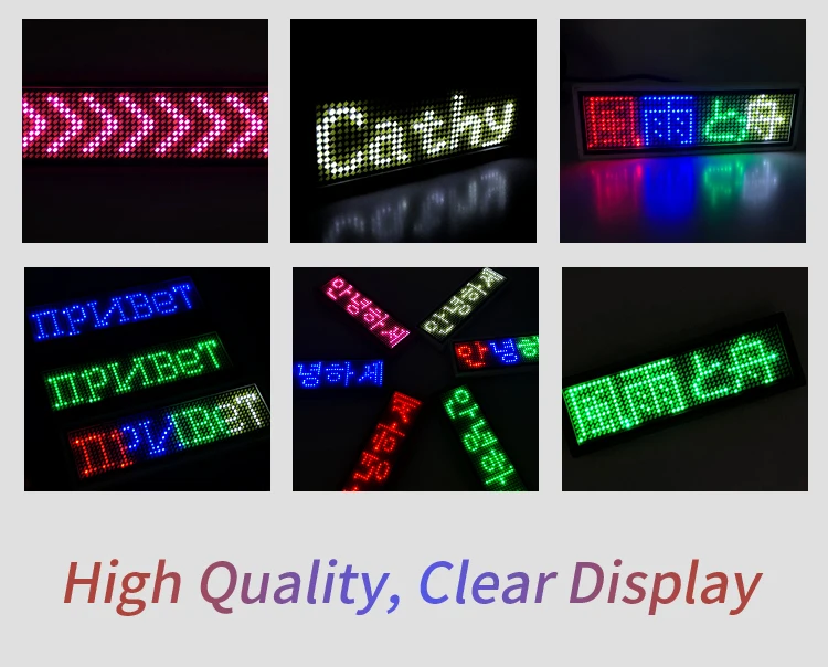 Iledshow B1248 Mini Led Running Message Display Led Name Badge Moving