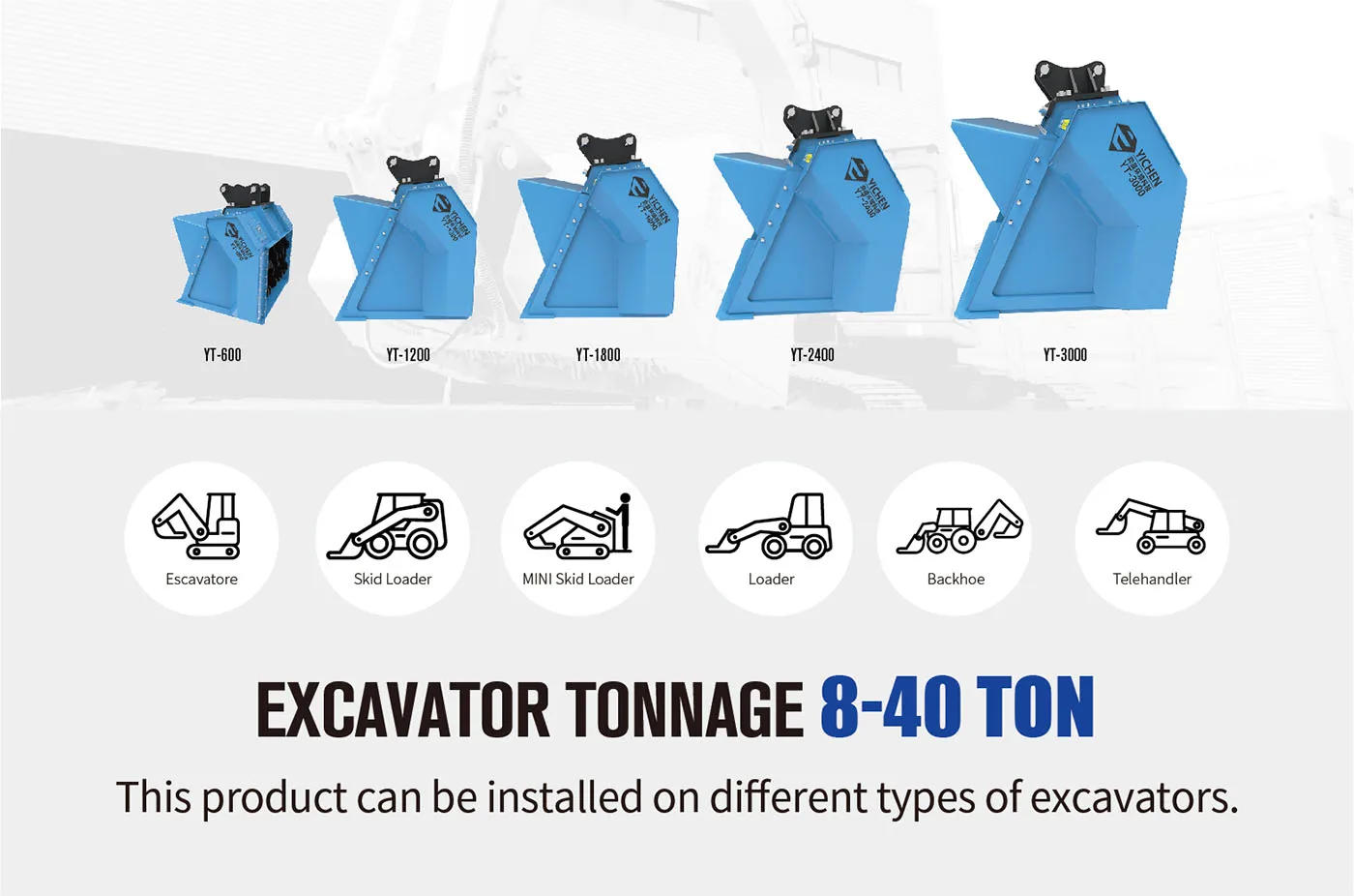 YT-600 Separation of Stone and Soil Efficient Power Transmission Crushing Excavator Waste Screen for Construction Equipment manufacture