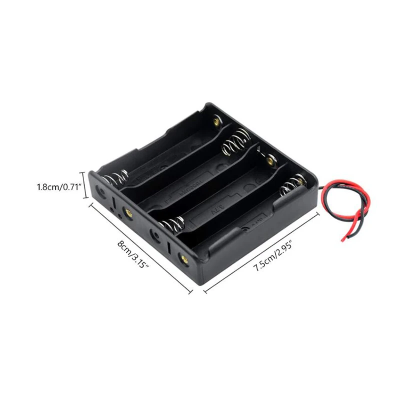 Plastic 1x 2x 3x 4x 18650 Battery Storage Box Case Holder  With Wire Lead