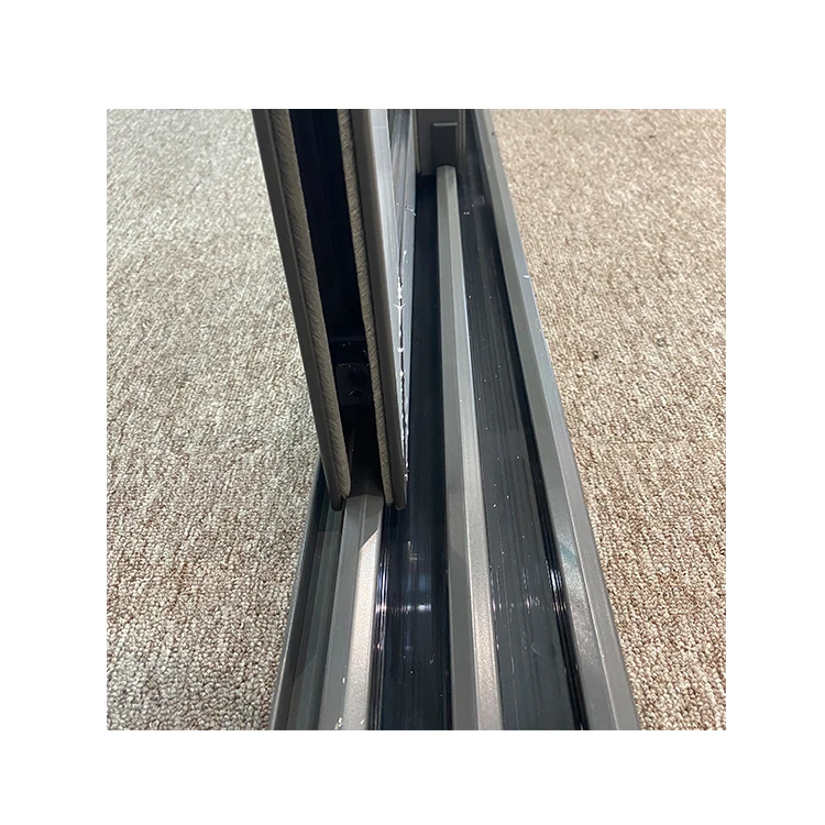 Black Big Aluminum Sliding Stacking Door With Three Track Sliding Door