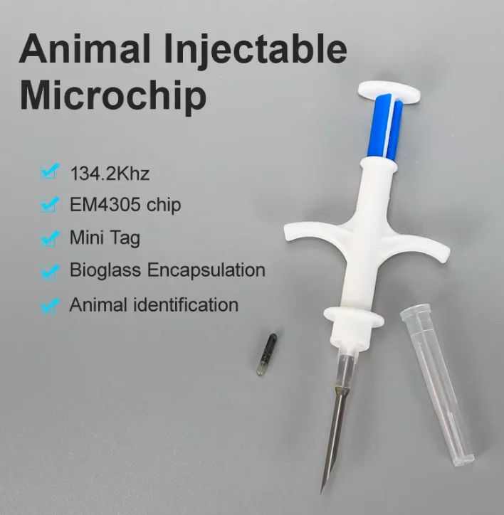 FDX-B 2.12x12mm Microchip Mini Tag 134.2kHz EM4305 RFID Communication Implants for Animal Tracking for Dogs/Cats/Pets/Cows/Sheep