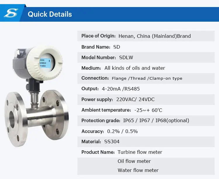 Crude Oil Flow Meter In Liter Liquid Turbine Flowmeter Supplier - Buy ...