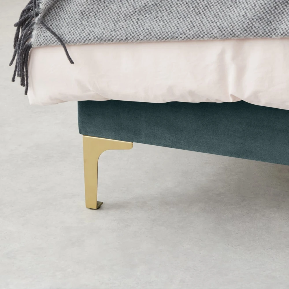 Italian Designer Modern Soft Wooden Fabric Double Queen King Size Bed