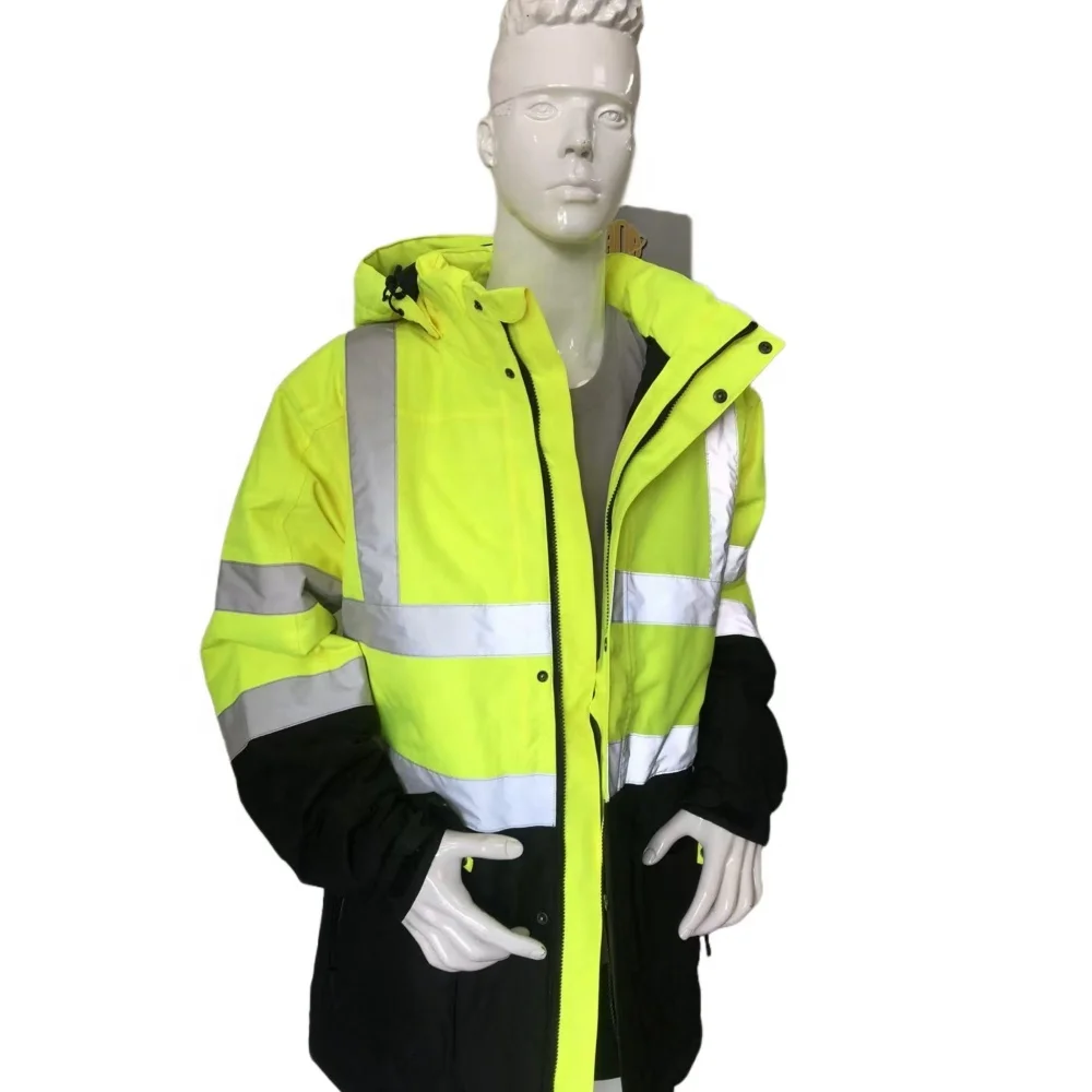 Hi-Vis Safety Jacket Reflective Water Resistant Winter Jacket OEM