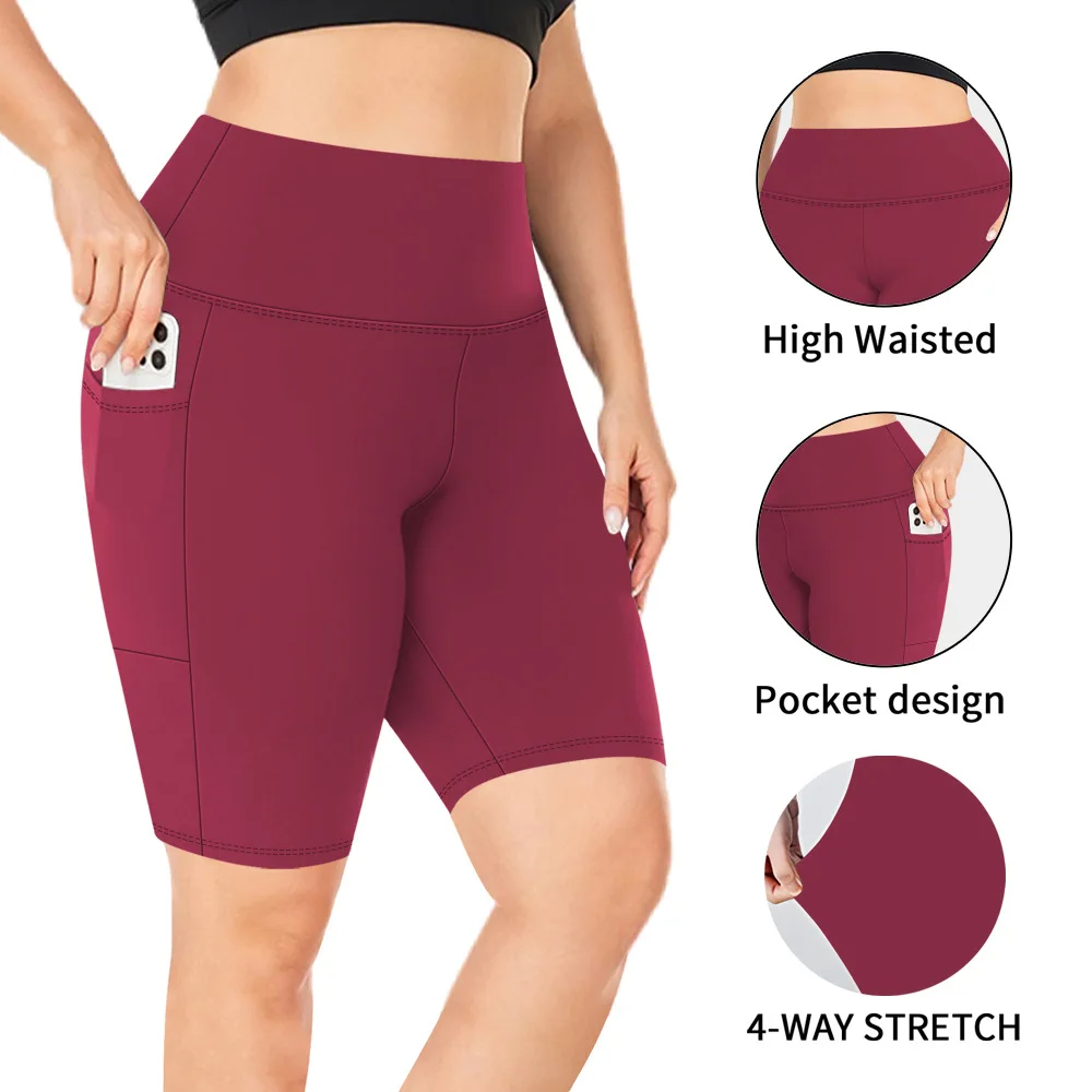 Pocket Plus Size Casual Yoga Pants Fitness Stretchy High Waist Breathable Quick Dry Spor