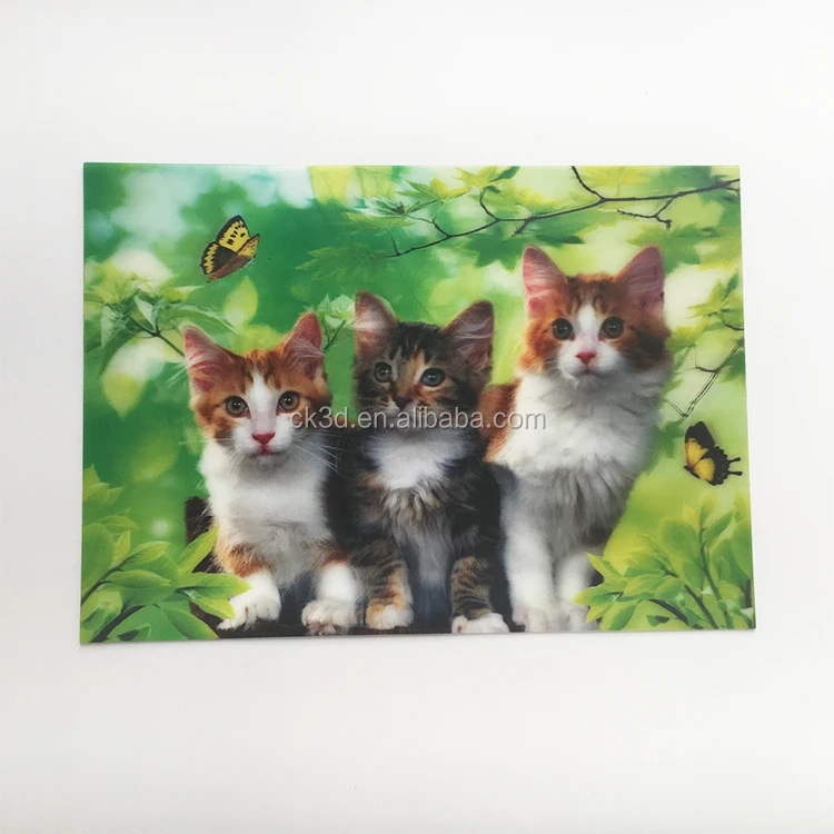 Оптовая продажа, линзовидная 3d 5d Настенная картина животного