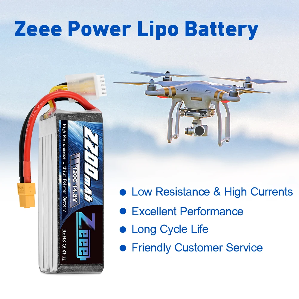 SANKAKU 2 Pezzi 4S Lipo 1100mAh 120C 14,8V Batteria Lipo Pack Con Spina XT60 Per RC Aereo Quadricottero Elicottero Drone FPV Hobby - Foto 6
