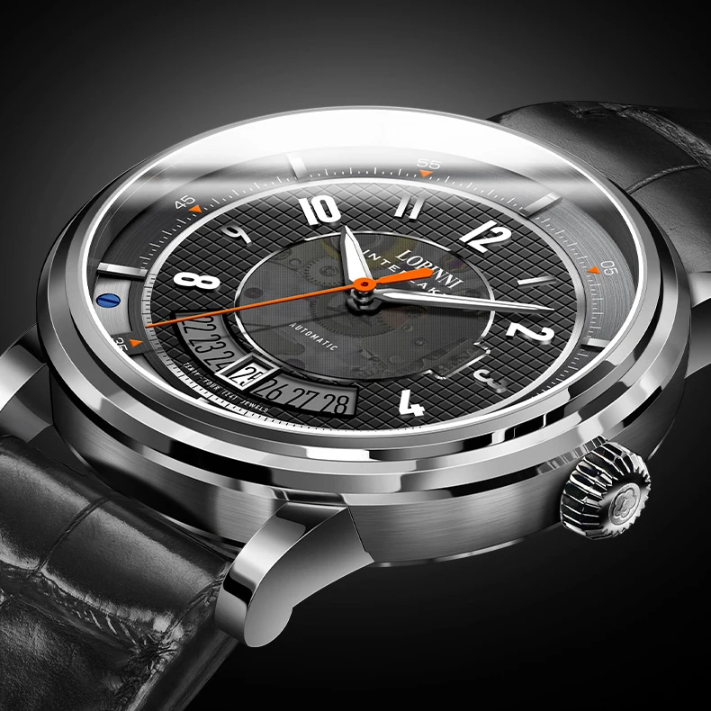 High Quality Seiko Mechanical Automatic Mens Watch Custom Logo Private Label with Water Resistant Leather Band Japan Movement