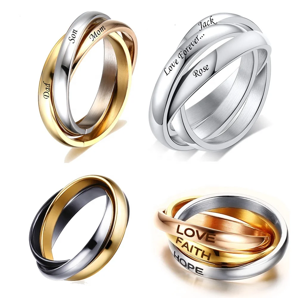 Wholesale Customize Jewelry Finger Ring Sets Family Stainless