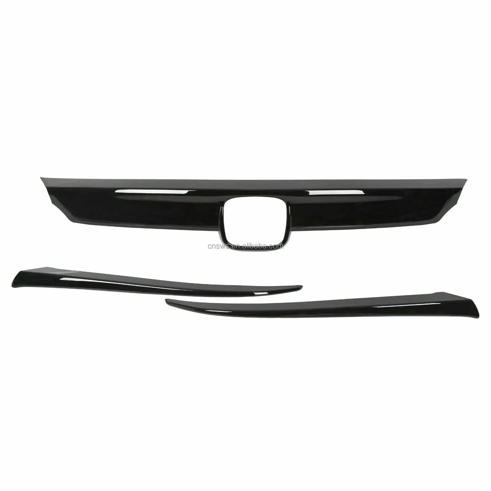 product oem upgrade modified abs glossy full black lip front bumper upper grille cover black molding trim for honda accord 2018 2020-37