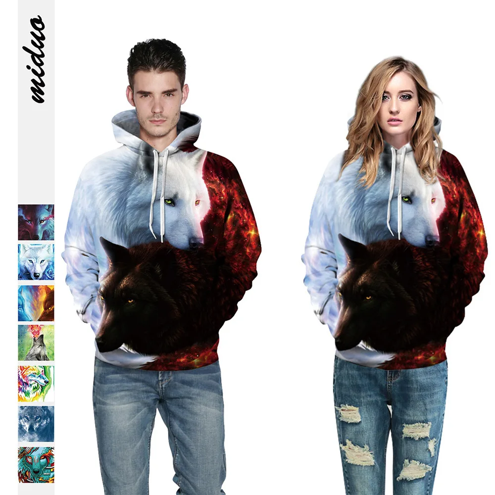 3D Animal Print Men Women Hoodie Sweater Sweatshirt Pullover Couples Jacket Tops