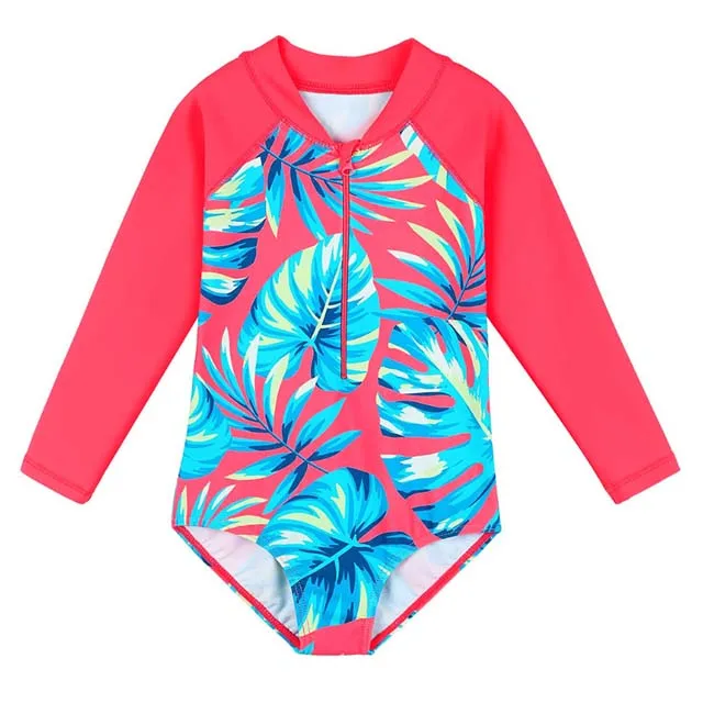 Girls Rash Vest Long Sleeve Rash Guard Swimwear Upf 50+ Swim Suit - Buy ...