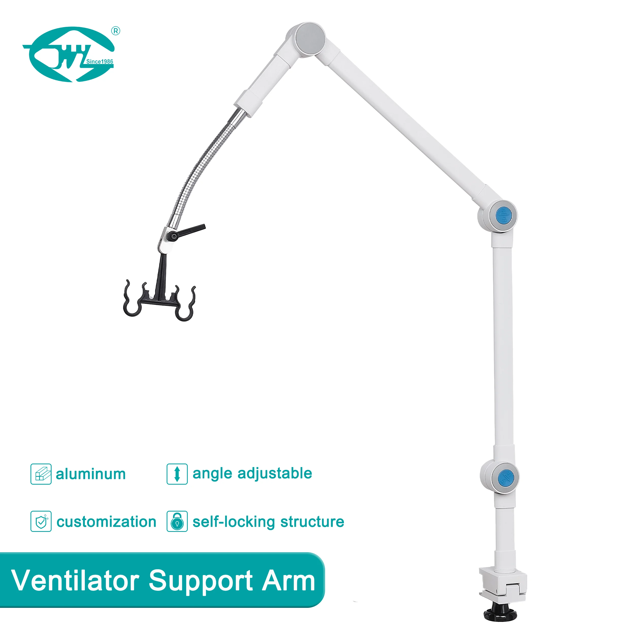 WEIYE Medical Articulated Arm  ECG Cable Arm Breathing Ventilator Circuit Holding Arm
