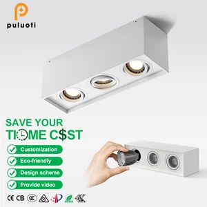 Hot Sell GU10 MR16 LED Ceiling Lamp Replaceable Square Lamp Head White Black Surface Mounted Spotlight for Residential Lighting