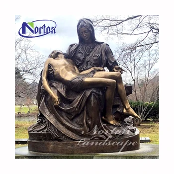 屋外の庭の装飾等身大の石の彫刻ピエタミケランジェロ大理石の像