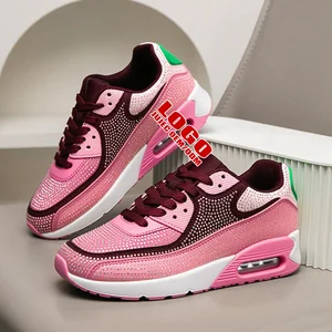 Women Fashion Vulcanized Sneakers Platform Matching Ladies Shoes Rhinestones Casual Breathable Wedges Ladies Walking Sneakers