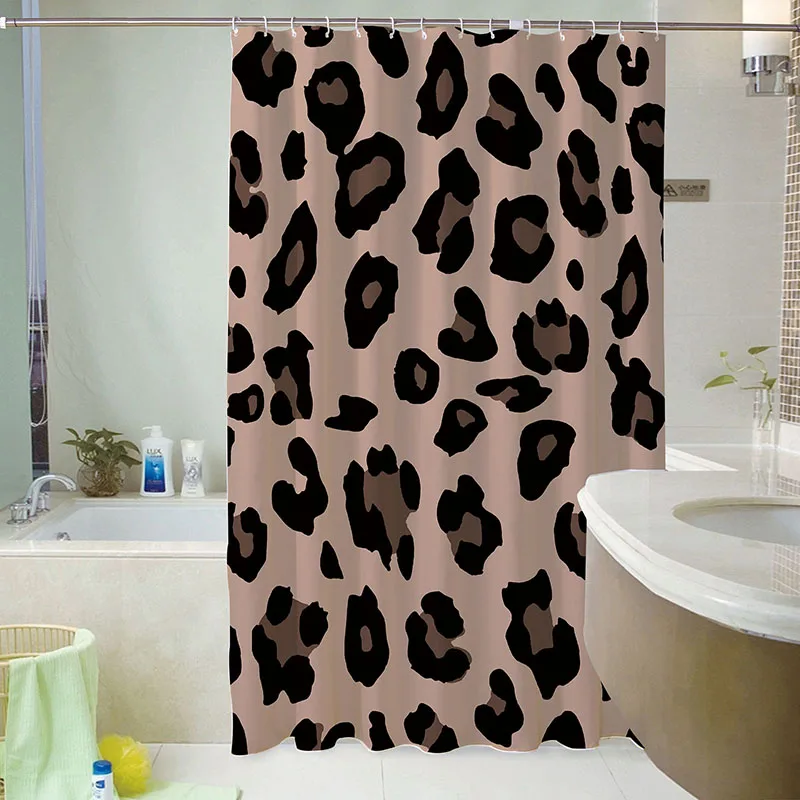 
Оптовая продажа, низкий минимальный заказ, OEM-сервис, занавеска для душа с леопардовым принтом, коровой, подсолнухом 
