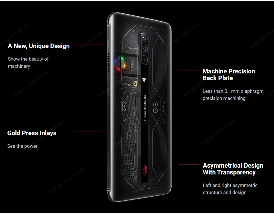 Global Version redmagic 6s pro Red Magic 6S Pro 5G Gaming SmartPhone 16GB 256GB 6.8'' 165Hz AMOLED Snap 888+ 64M Triple Camera