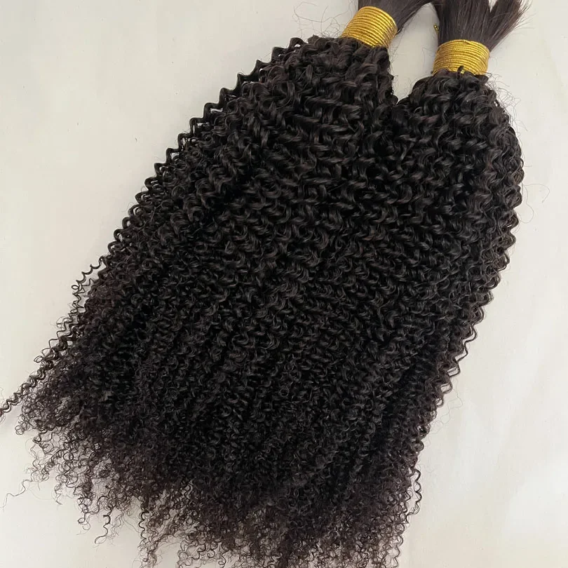 Brazilian Kinky Curly Hair Bulk for Braiding 100% Unprocessed Human Hair Bundles Extensions Curly 12-30inch 1/2/3 Pcs/Lot_voghion.com