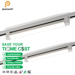 Modern 533mm*33mm COB Track Floodlight White/Black LED Ceiling Magnetic 90° Rotatable Aluminum for Indoor Use Home Mall Office