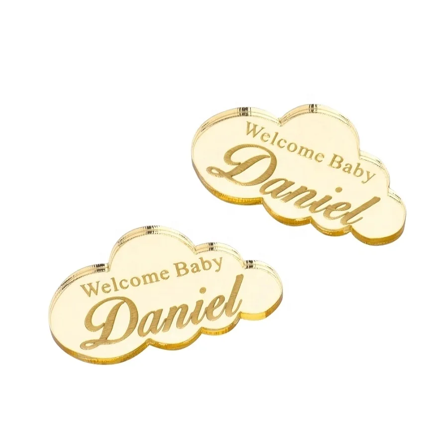 Золотая зеркальная акриловая Подарочная бирка для