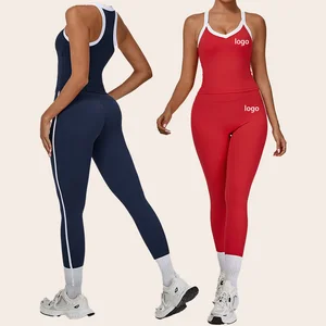 2PCS Contrast Color Sports Set Quick-Drying Gym Set Yoga Suit Running Sport Top + Stretch Workout Leggings Yoga Clothing