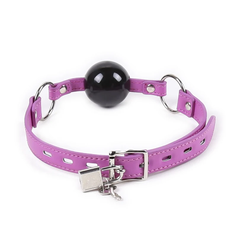 Premium TPE Ball Gag with Padlock Bondage Restraints Open Mouth Breathable Sex Ball Harness Strap Gag Sex Toy for Women