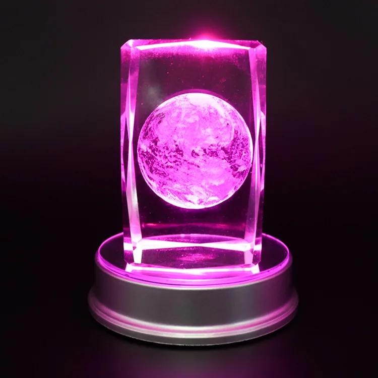 Led Crystal Display White Light Showcase LED Crystal Display Base Stand - Transparent Glass ...