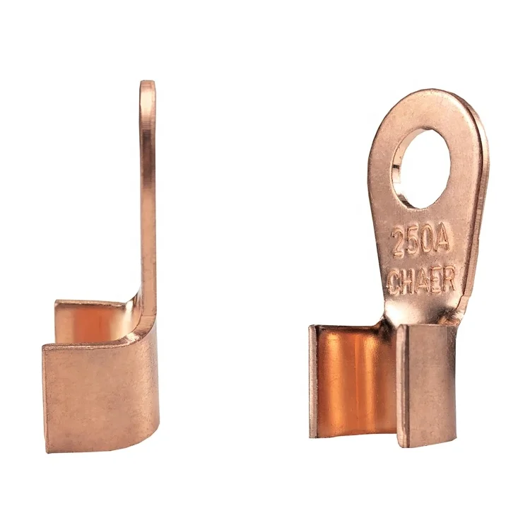 Chaer Copper Nose 10A 60A 250A Purple Copper OT Open Nose Wiring Terminal Copper Nose Cold Pressing Connector