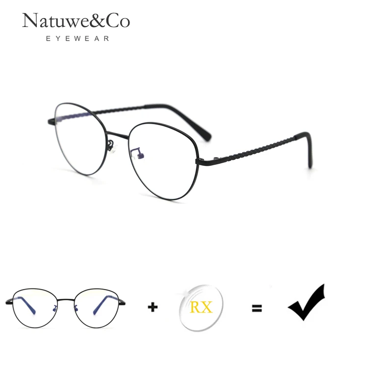 1.56 Metal Pilot Optical Glasses Frame Men Anti Blue Light Lens Prescription Eyeglasses Clear Lens Myopia Eyewear 70067