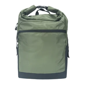 Roll Top Laptop Backpack for Men Women Water-Resistant Laptop Rucksack Casual Daypack for Work Business College-Green