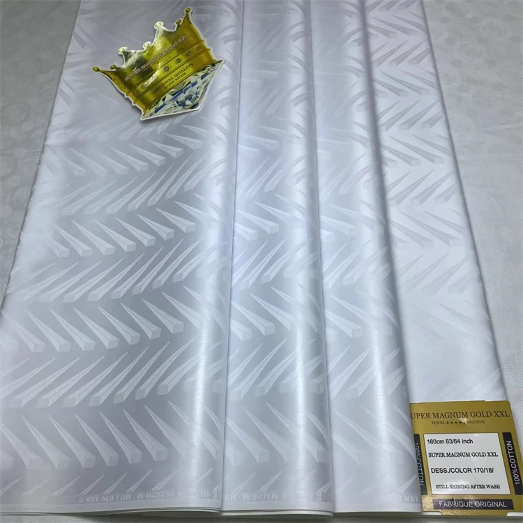 Factory Price Soft and Smooth Shadda African Damask Bazin Riche Cotton Jacquard Fabric