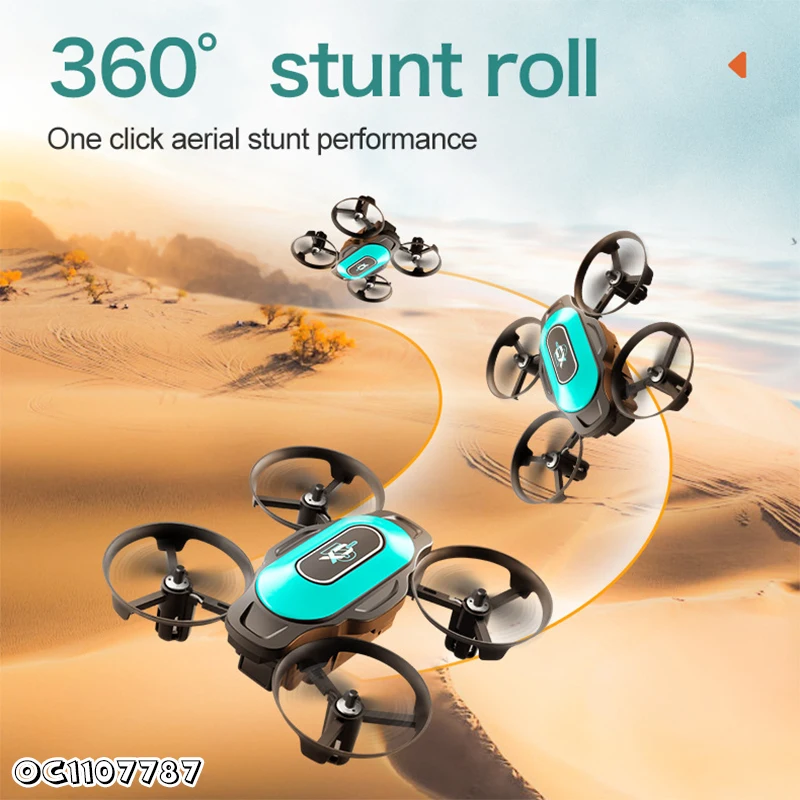 Small Flying Rolling R/C Quadcopter Simple Remote Control Drone Toy for Kids