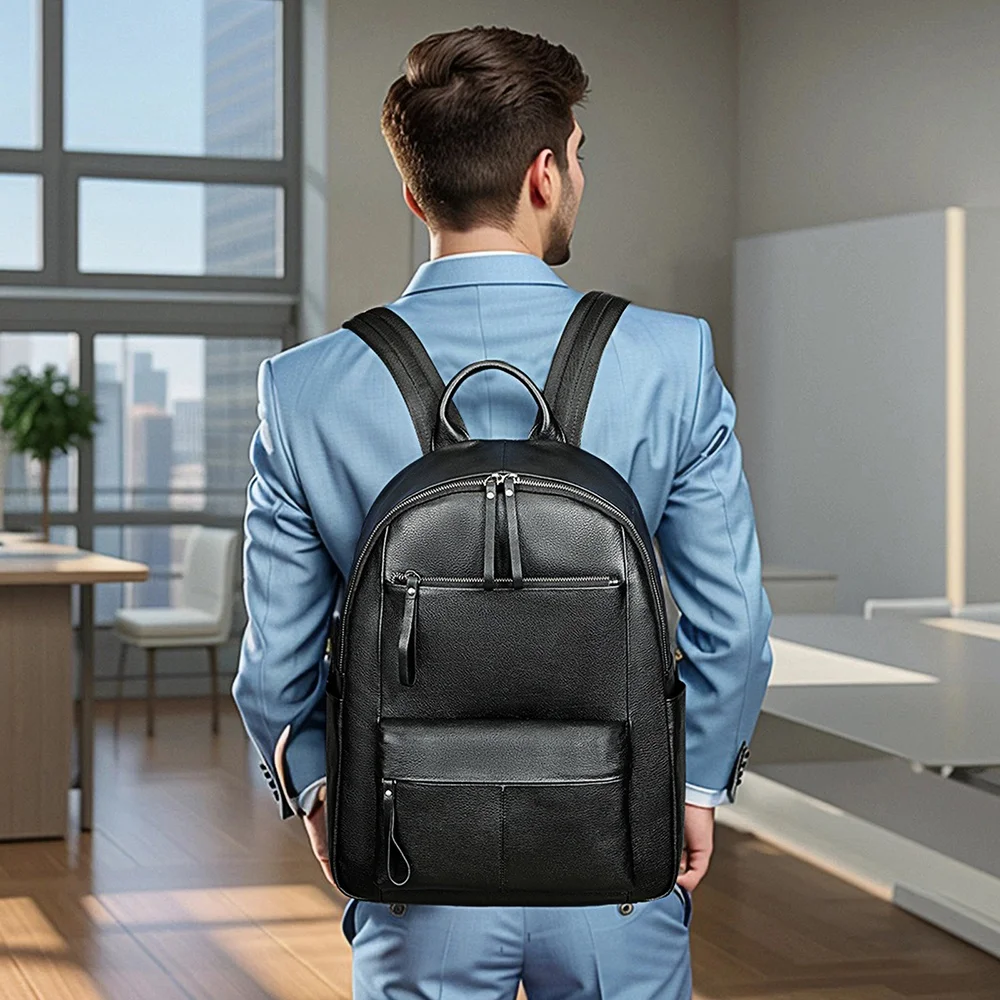 alibaba leather backpack WUDON for Men, Waxed Canvas Shoulder Rucksack Carry-On Travel Backpack, Coffee-Oversize, Oversize : Electronics Marrant Luxury Men's Travel Backpack