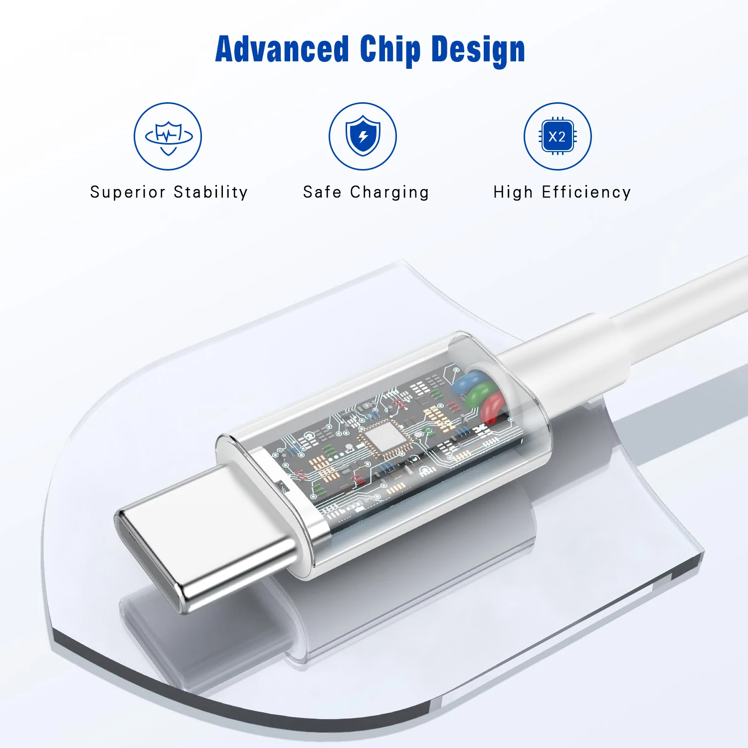 Custom Power Communication Mobile Phone Flex USB Type C Fast Charging Data Cable