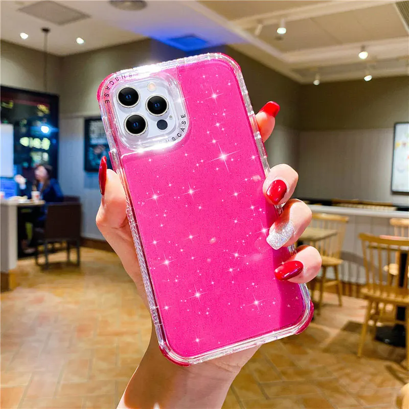 Shining Glitter Shockproof Bumper Phone Case For iPhone 14 Plus 13 Pro Max 12 Mini 11 Pro XS Max 7 8 Plus Transparent Soft Cover supplier