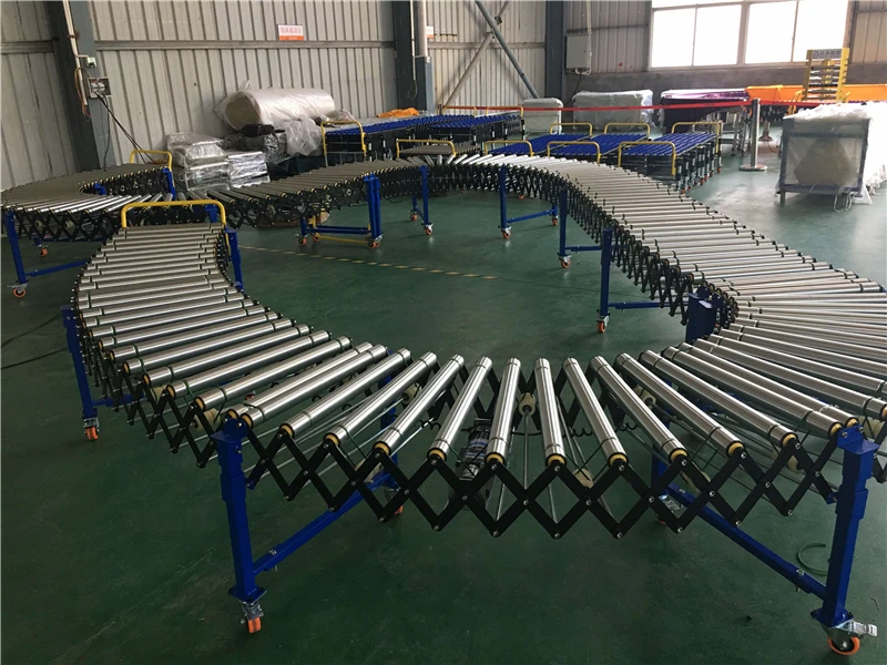 Portable Retractable Skate Roller Conveyor Unloading Conveyor Gravity